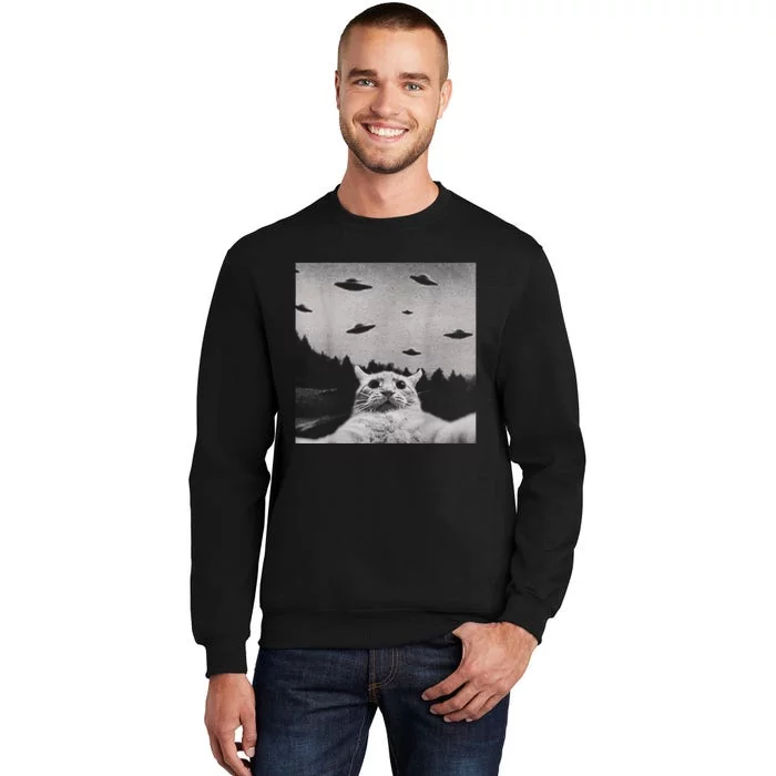 Alien UFO Funny Cat Sweatshirt