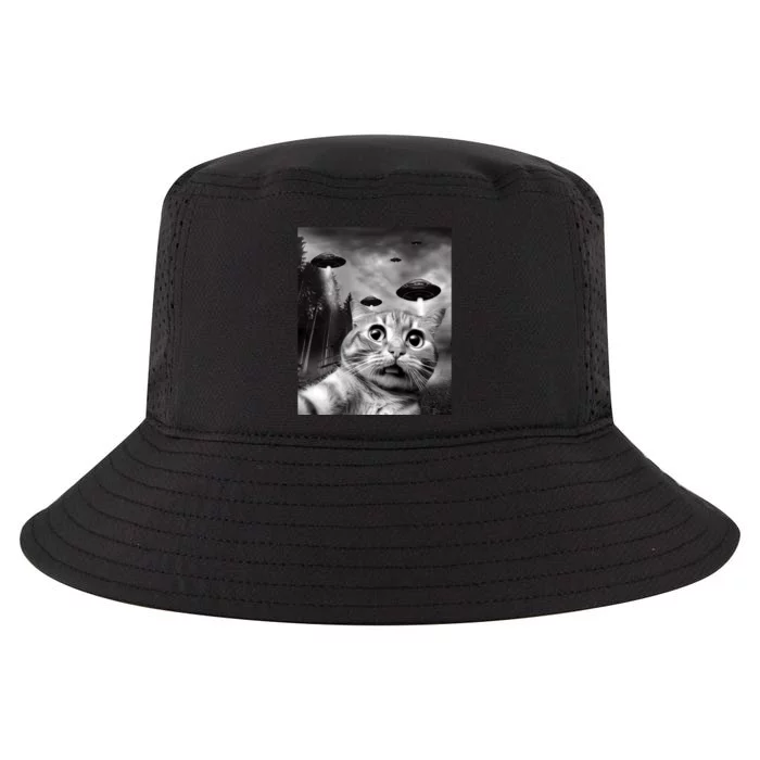 Alien UFO Funny Cat Selfie Cool Comfort Performance Bucket Hat