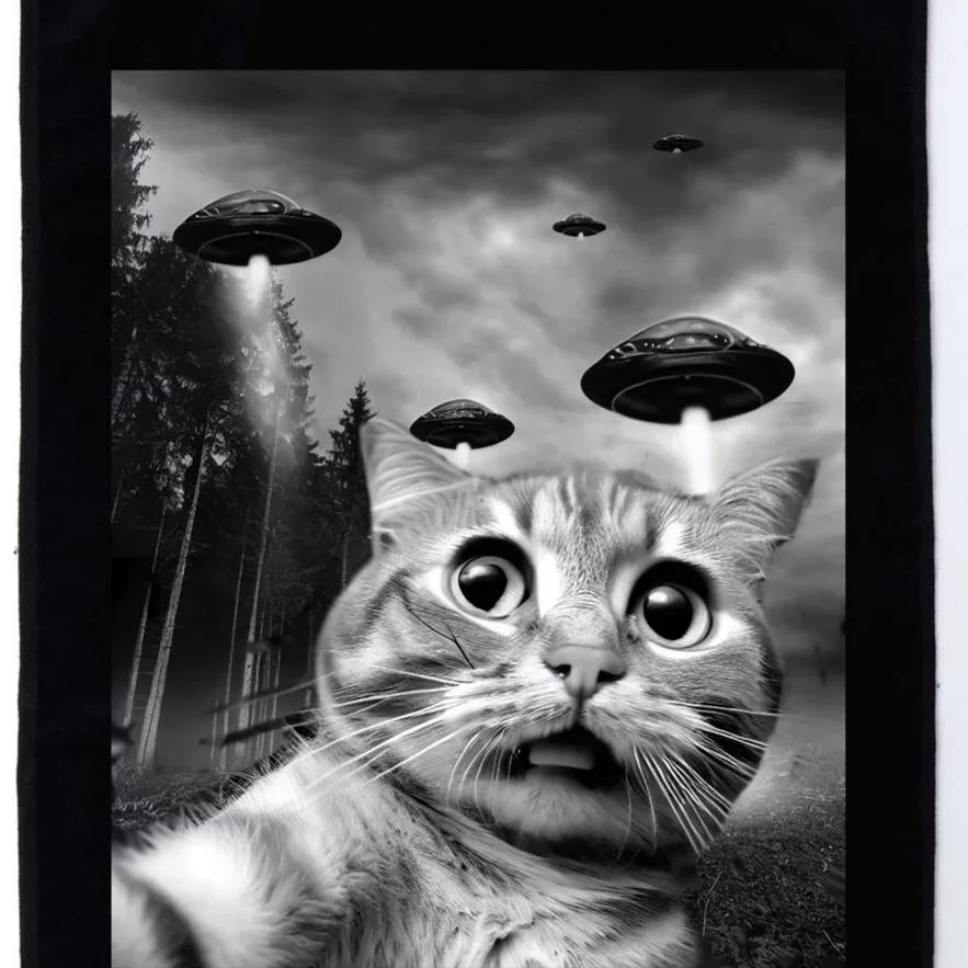 Alien UFO Funny Cat Selfie Platinum Collection Golf Towel