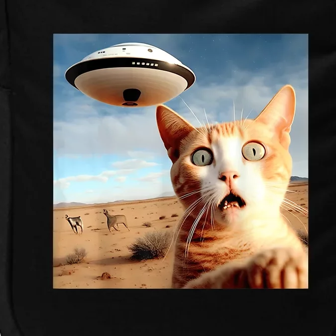 Alien UFO Funny Cat Selfie Impact Tech Backpack