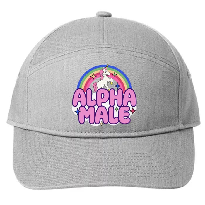 Alpha Unicorn Funny Sarcastic Ironic Weird Y2K Humor 7-Panel Snapback Hat