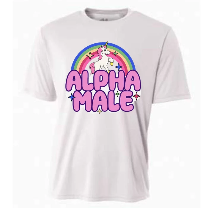 Alpha Unicorn Funny Sarcastic Ironic Weird Y2K Humor Cooling Performance Crew T-Shirt