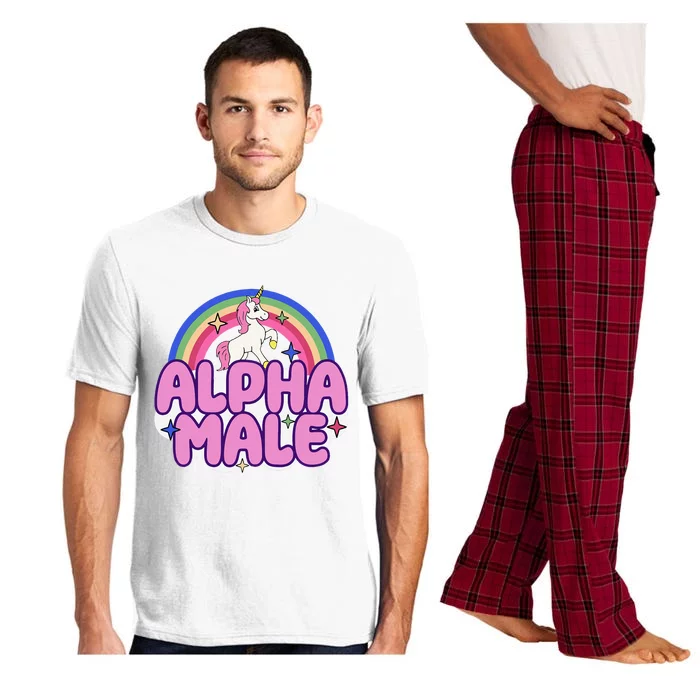 Alpha Unicorn Funny Sarcastic Ironic Weird Y2K Humor Pajama Set