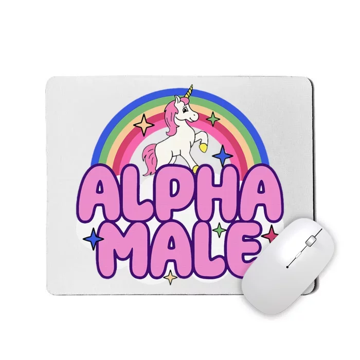 Alpha Unicorn Funny Sarcastic Ironic Weird Y2K Humor Mousepad