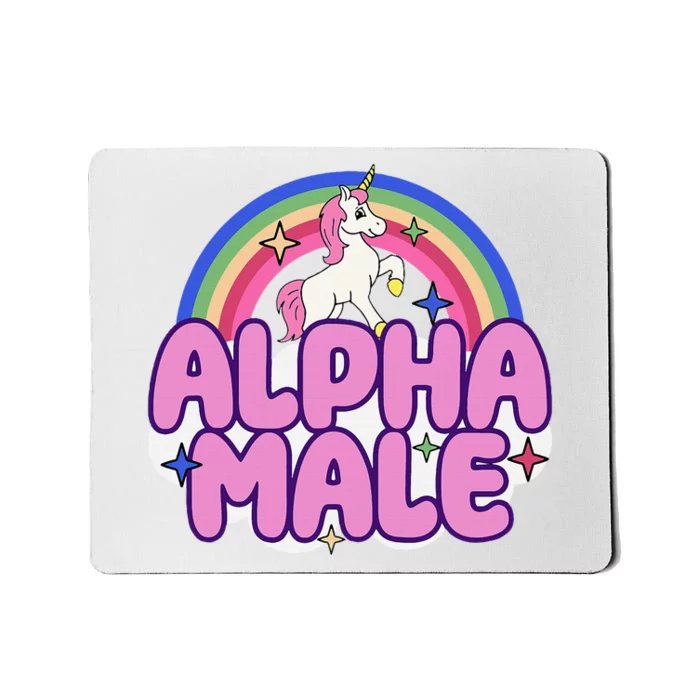 Alpha Unicorn Funny Sarcastic Ironic Weird Y2K Humor Mousepad