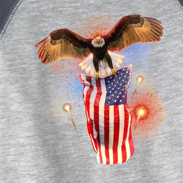 America USA Flag Eagle Fireworks Toddler Fine Jersey T-Shirt