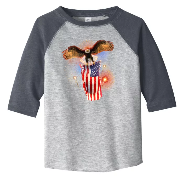 America USA Flag Eagle Fireworks Toddler Fine Jersey T-Shirt