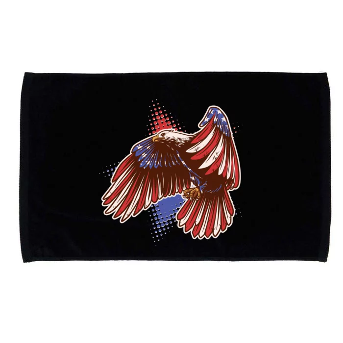 American USA Flag Patriotic Bald Eagle Microfiber Hand Towel