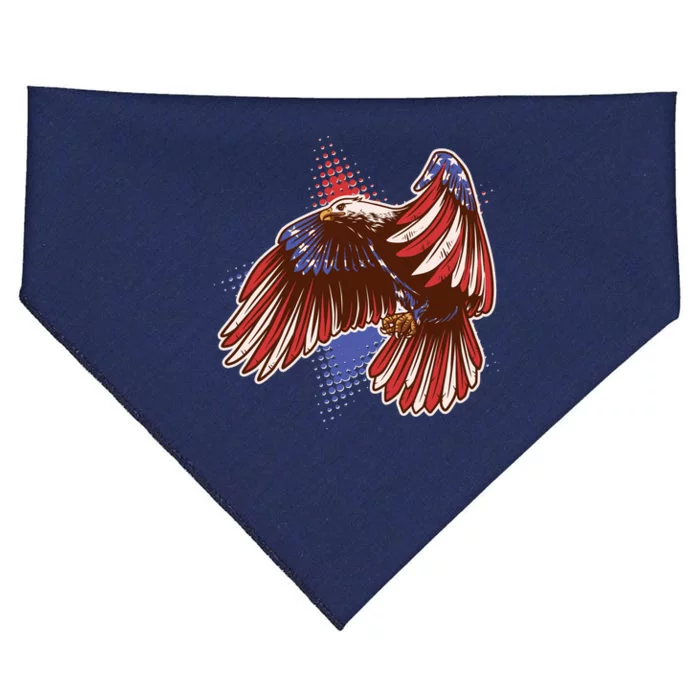 American USA Flag Patriotic Bald Eagle USA-Made Doggie Bandana