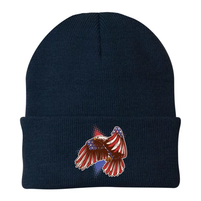 American USA Flag Patriotic Bald Eagle Knit Cap Winter Beanie