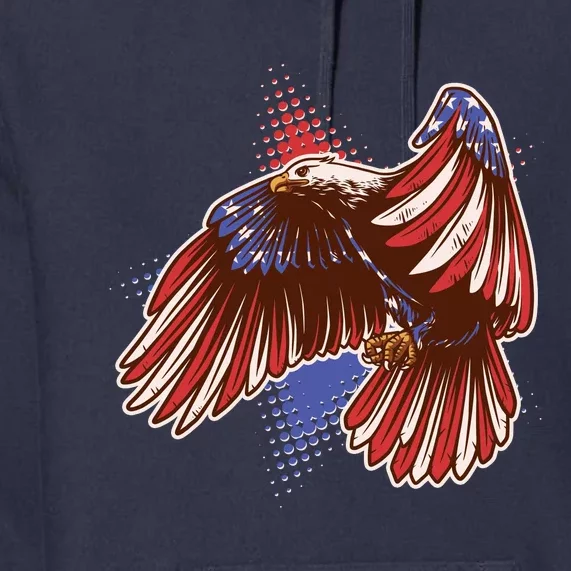 American USA Flag Patriotic Bald Eagle Premium Hoodie