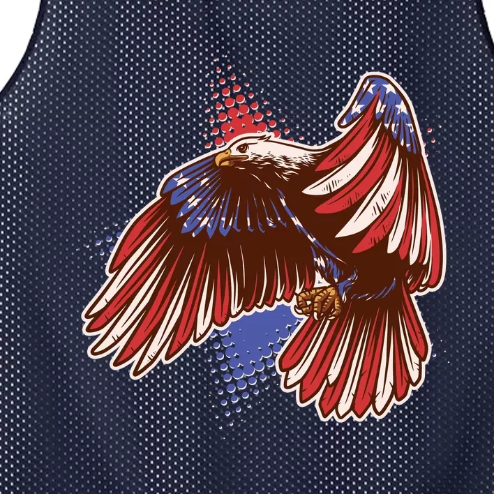 American USA Flag Patriotic Bald Eagle Mesh Reversible Basketball Jersey Tank