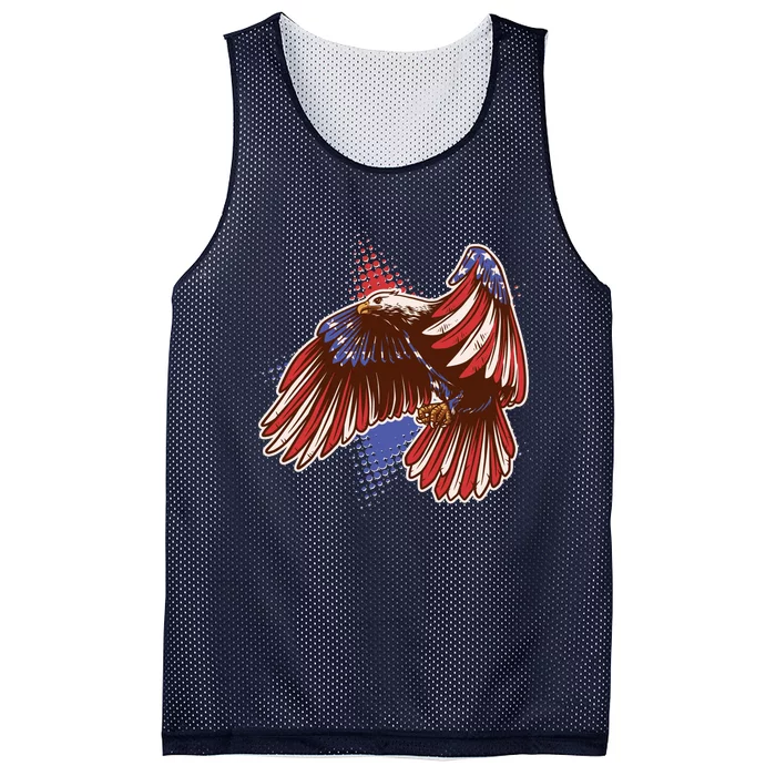 American USA Flag Patriotic Bald Eagle Mesh Reversible Basketball Jersey Tank