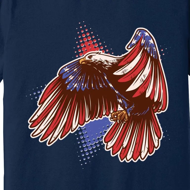 American USA Flag Patriotic Bald Eagle Premium T-Shirt