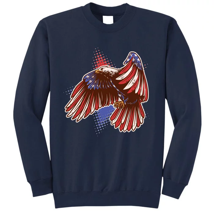 American USA Flag Patriotic Bald Eagle Tall Sweatshirt