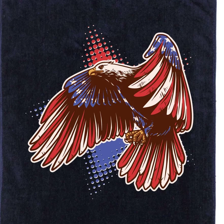 American USA Flag Patriotic Bald Eagle Platinum Collection Golf Towel