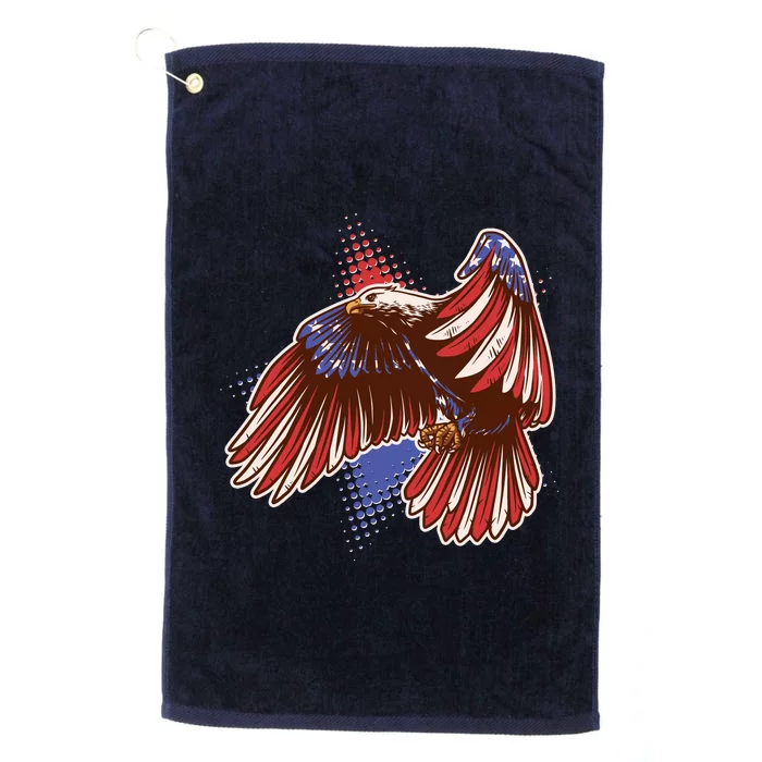 American USA Flag Patriotic Bald Eagle Platinum Collection Golf Towel