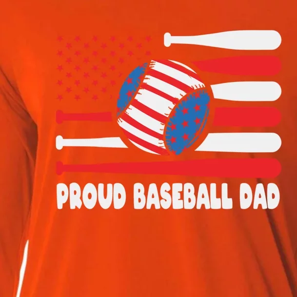 American Usa Flag Baseball Dad Cute Gift Cooling Performance Long Sleeve Crew