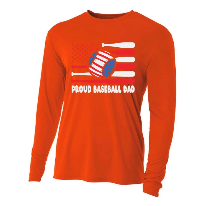 American Usa Flag Baseball Dad Cute Gift Cooling Performance Long Sleeve Crew