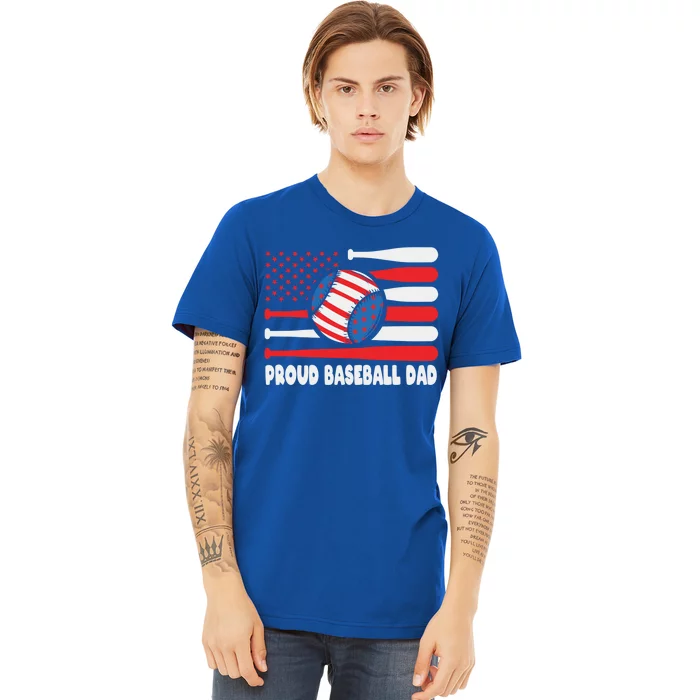 American Usa Flag Baseball Dad Cute Gift Premium T-Shirt