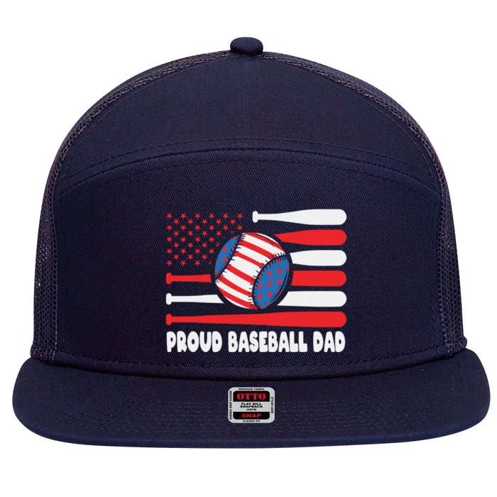 American Usa Flag Baseball Dad Cute Gift 7 Panel Mesh Trucker Snapback Hat