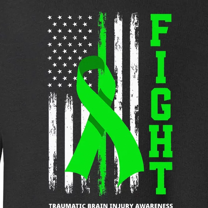 American US Flag Fight Traumatic Brain Injury Awareness Toddler Sweatshirt