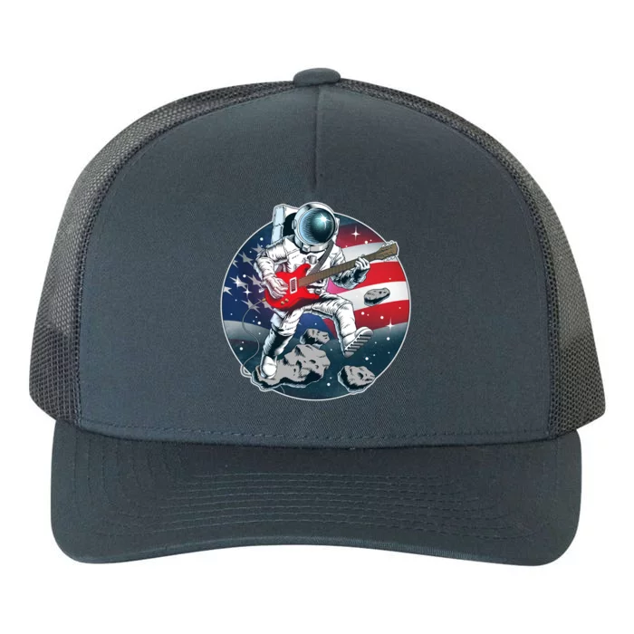 American USA Flag Rocking Space Astronaut Yupoong Adult 5-Panel Trucker Hat