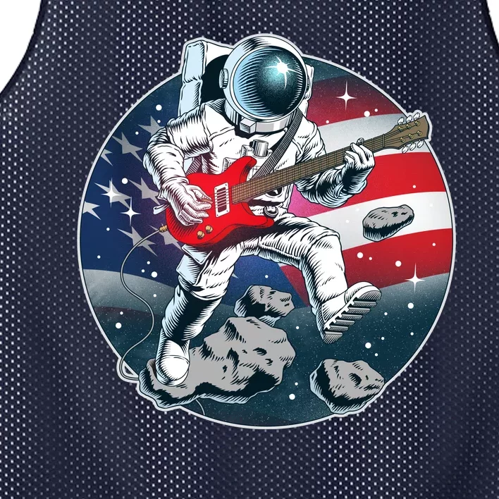 American USA Flag Rocking Space Astronaut Mesh Reversible Basketball Jersey Tank