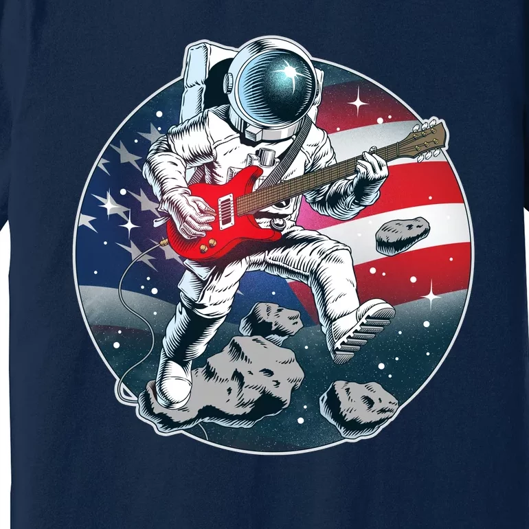 American USA Flag Rocking Space Astronaut Premium T-Shirt