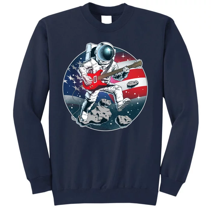 American USA Flag Rocking Space Astronaut Tall Sweatshirt