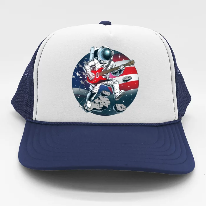 American USA Flag Rocking Space Astronaut Trucker Hat