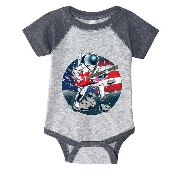 American USA Flag Rocking Space Astronaut Infant Baby Jersey Bodysuit