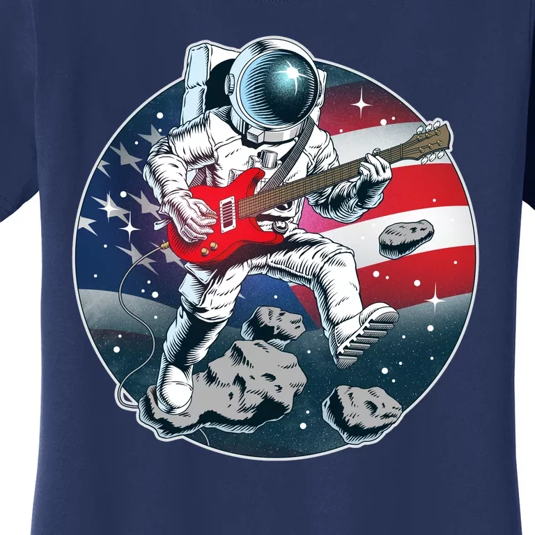 American USA Flag Rocking Space Astronaut Women's T-Shirt