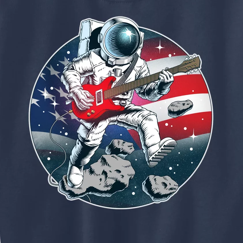 American USA Flag Rocking Space Astronaut Kids Sweatshirt