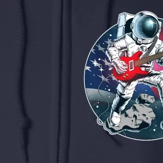 American USA Flag Rocking Space Astronaut Full Zip Hoodie