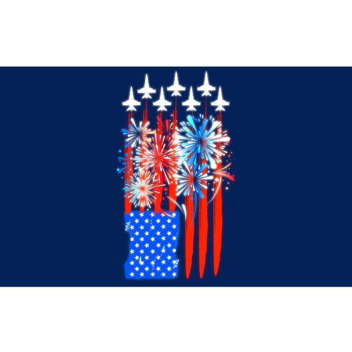 American Usa Flag Fireworks Fighter Jets Bumper Sticker