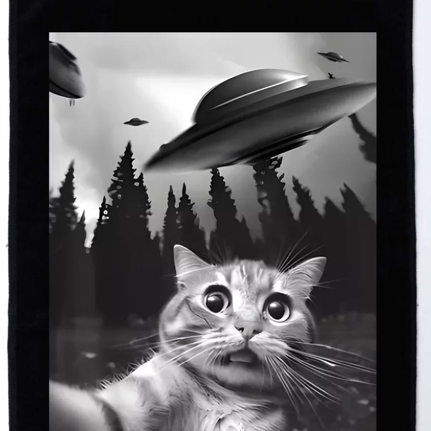 Alien UFO Funny Cat Selfie Platinum Collection Golf Towel