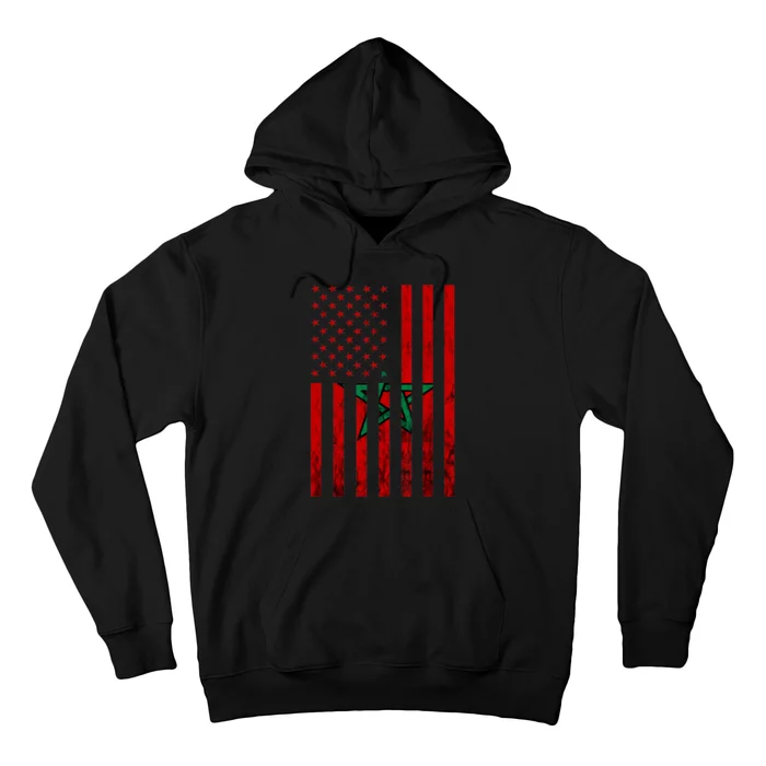 American USA Flag Morocco Moroccan Flag Moroccan Roots Hoodie