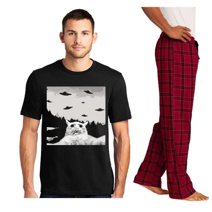 Alien UFO Funny Cat Pajama Set