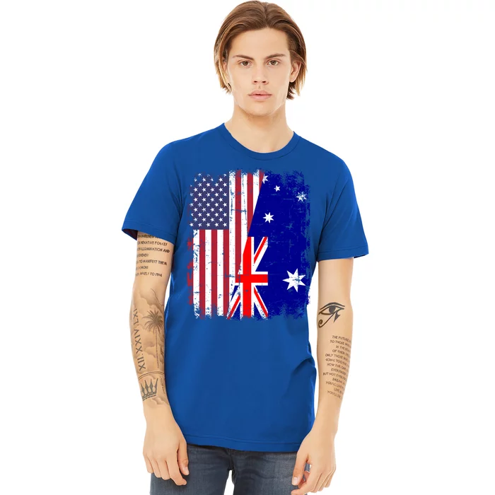 Australia Usa Flag Great Gift Premium T-Shirt