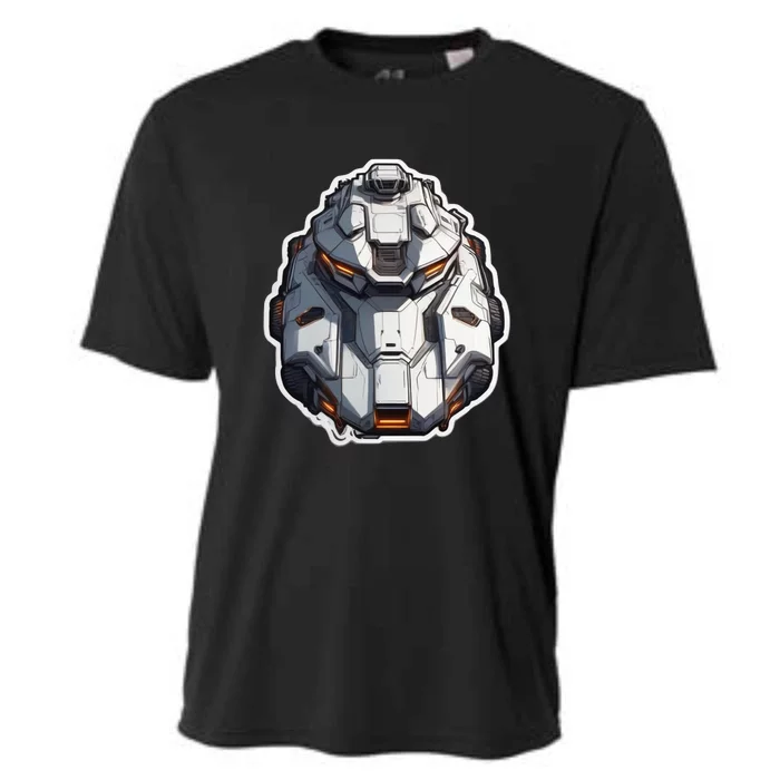 A Unique Futuristic War Tank Design Cooling Performance Crew T-Shirt