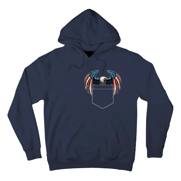 American USA Flag Eagle In Pocket Hoodie