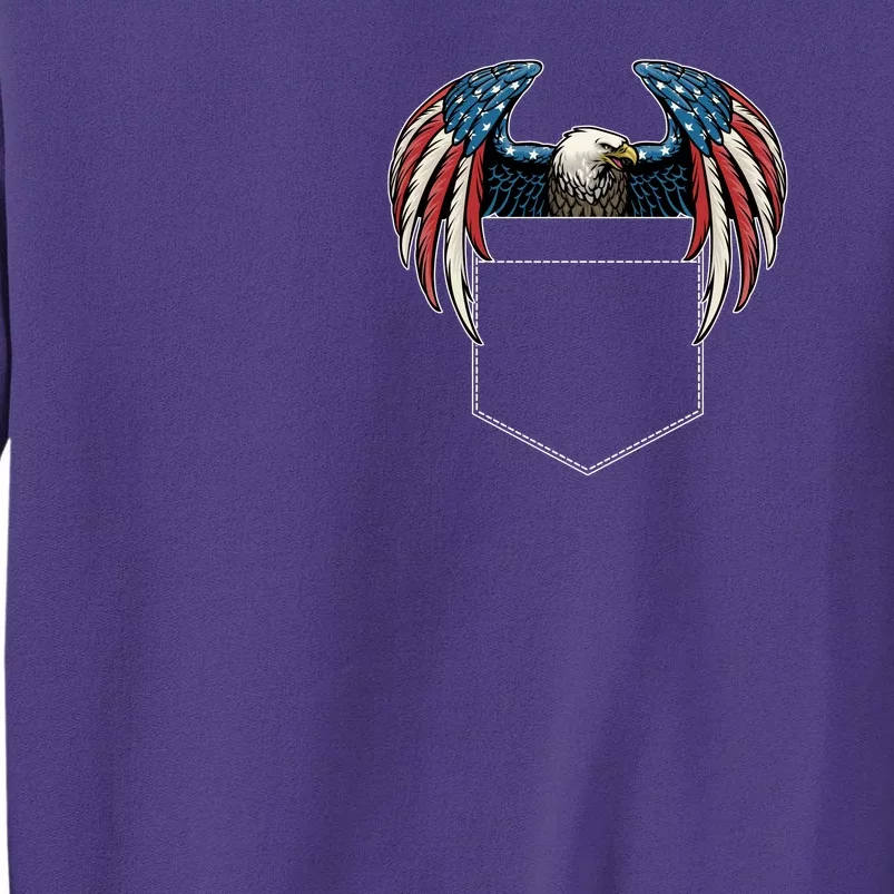 American USA Flag Eagle In Pocket Sweatshirt