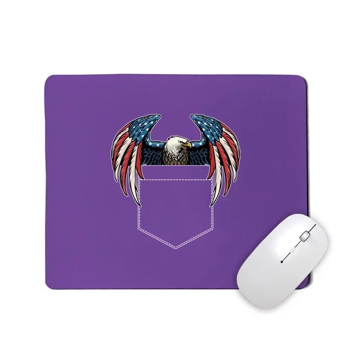 American USA Flag Eagle In Pocket Mousepad