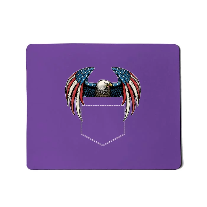 American USA Flag Eagle In Pocket Mousepad