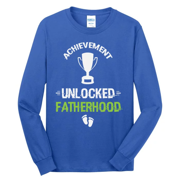 Achievet Unlocked Fatherhood Expecting Parent Meaningful Gift Tall Long Sleeve T-Shirt