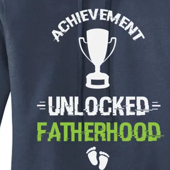 Achievet Unlocked Fatherhood Expecting Parent Meaningful Gift Women's Pullover Hoodie