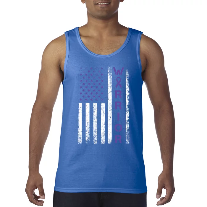 American Usa Flag Warrior Gift Crohns Disease Awareness Cool Gift Tank Top