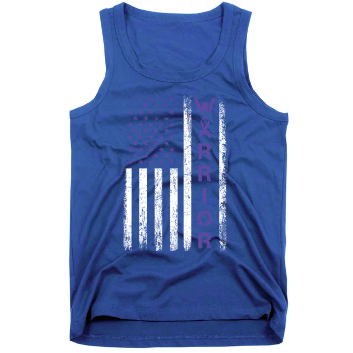 American Usa Flag Warrior Gift Crohns Disease Awareness Cool Gift Tank Top