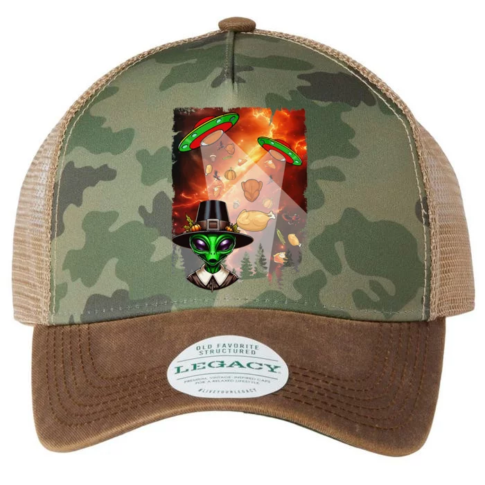 Aliens Unidentified Flying Object Thanksgiving Roast Turkeys Legacy Tie Dye Trucker Hat